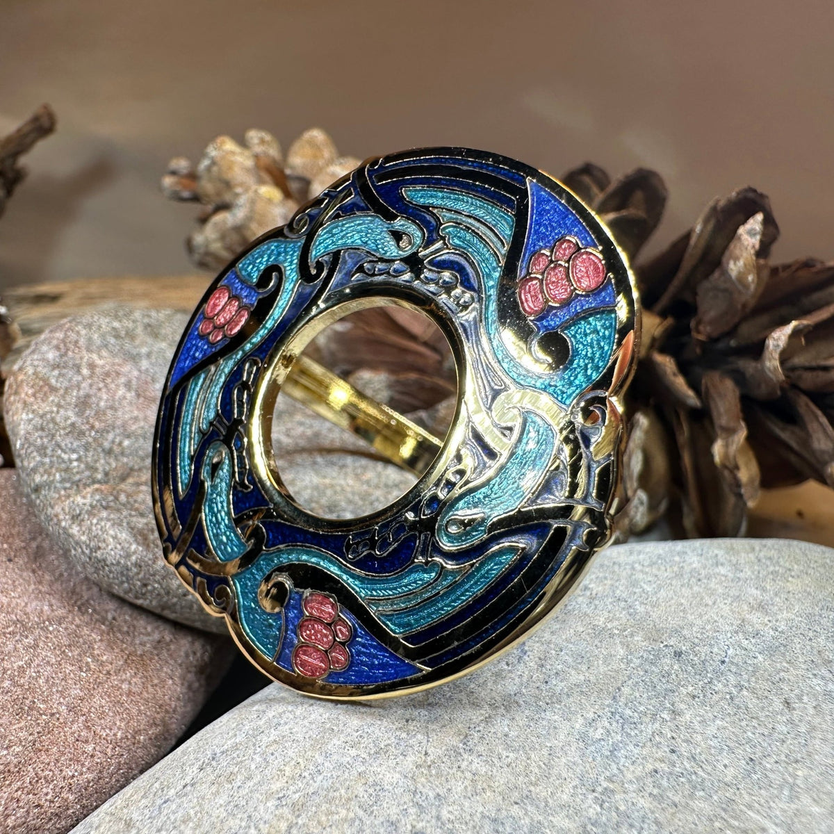 Enamel Celtic Birds Scarf Ring Scarf Ring La Vie Bien Enamel Celtic Birds Scarf Ring