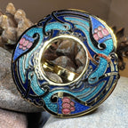 Enamel Celtic Birds Scarf Ring Scarf Ring La Vie Bien Enamel Celtic Birds Scarf Ring