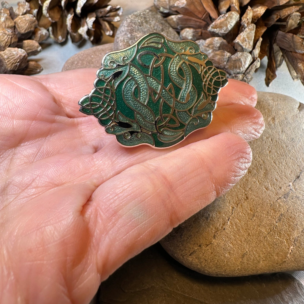 Enamel Celtic Green Dragons Scarf Ring Scarf Ring La Vie Bien Enamel Celtic Green Dragons Scarf Ring