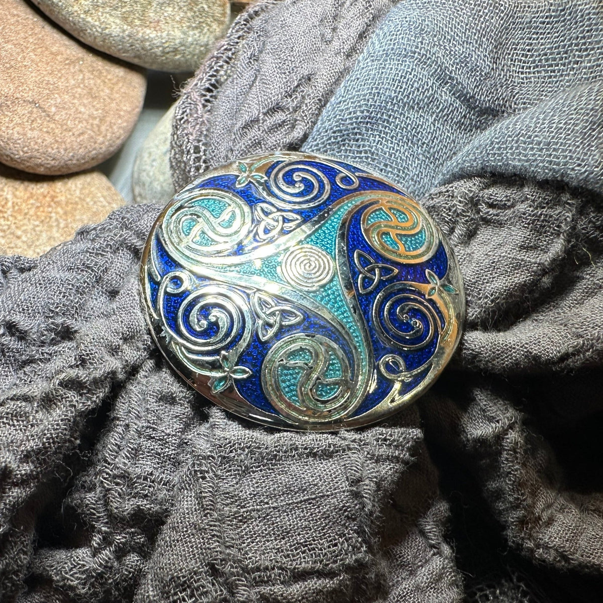 Enamel Celtic Spiral Scarf Ring Scarf Ring La Vie Bien Enamel Celtic Spiral Scarf Ring
