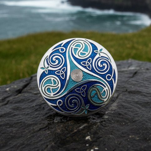 Enamel Celtic Spiral Scarf Ring Scarf Ring La Vie Bien Enamel Celtic Spiral Scarf Ring