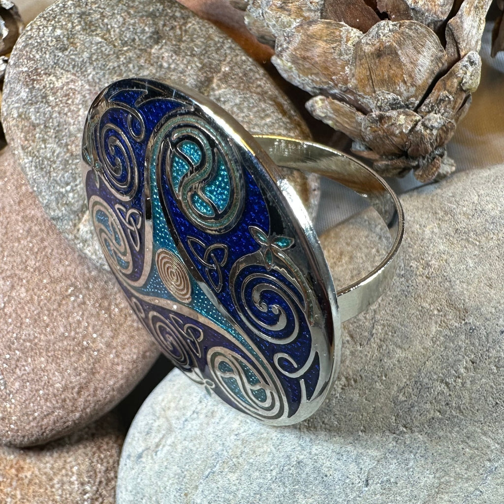 Enamel Celtic Spiral Scarf Ring Scarf Ring La Vie Bien Enamel Celtic Spiral Scarf Ring