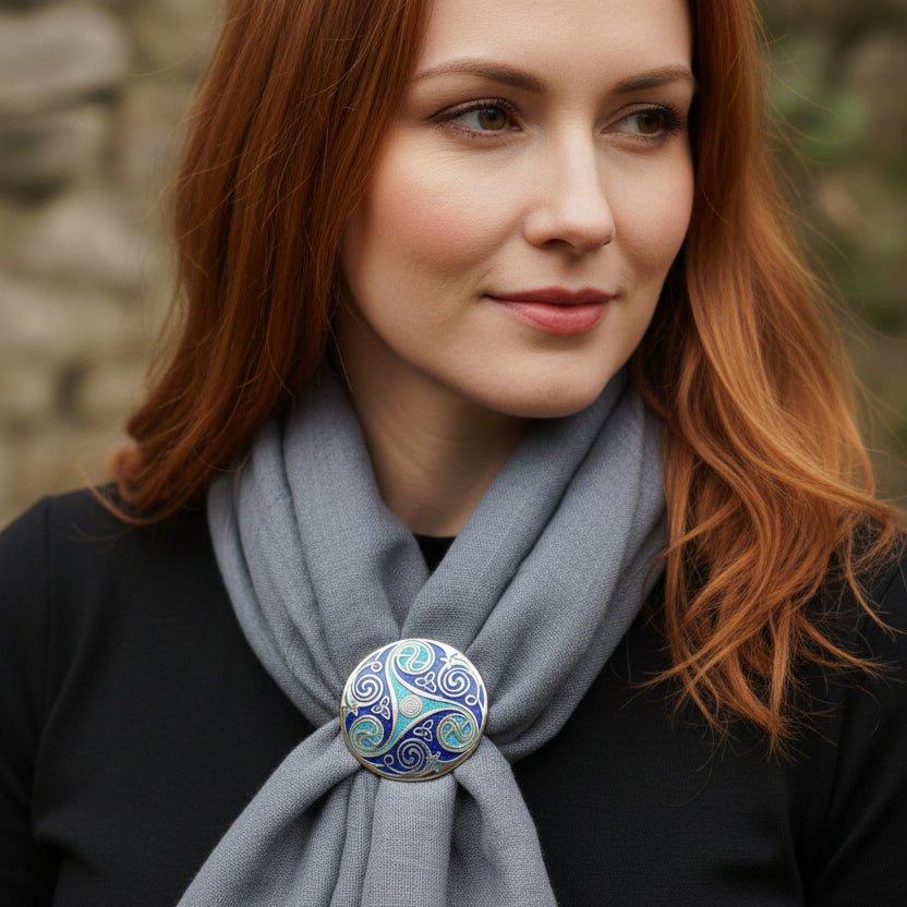 Enamel Celtic Spiral Scarf Ring Scarf Ring La Vie Bien Enamel Celtic Spiral Scarf Ring