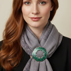 Enamel Green Celtic Knot Scarf Ring Scarf Ring La Vie Bien Enamel Green Celtic Knot Scarf Ring