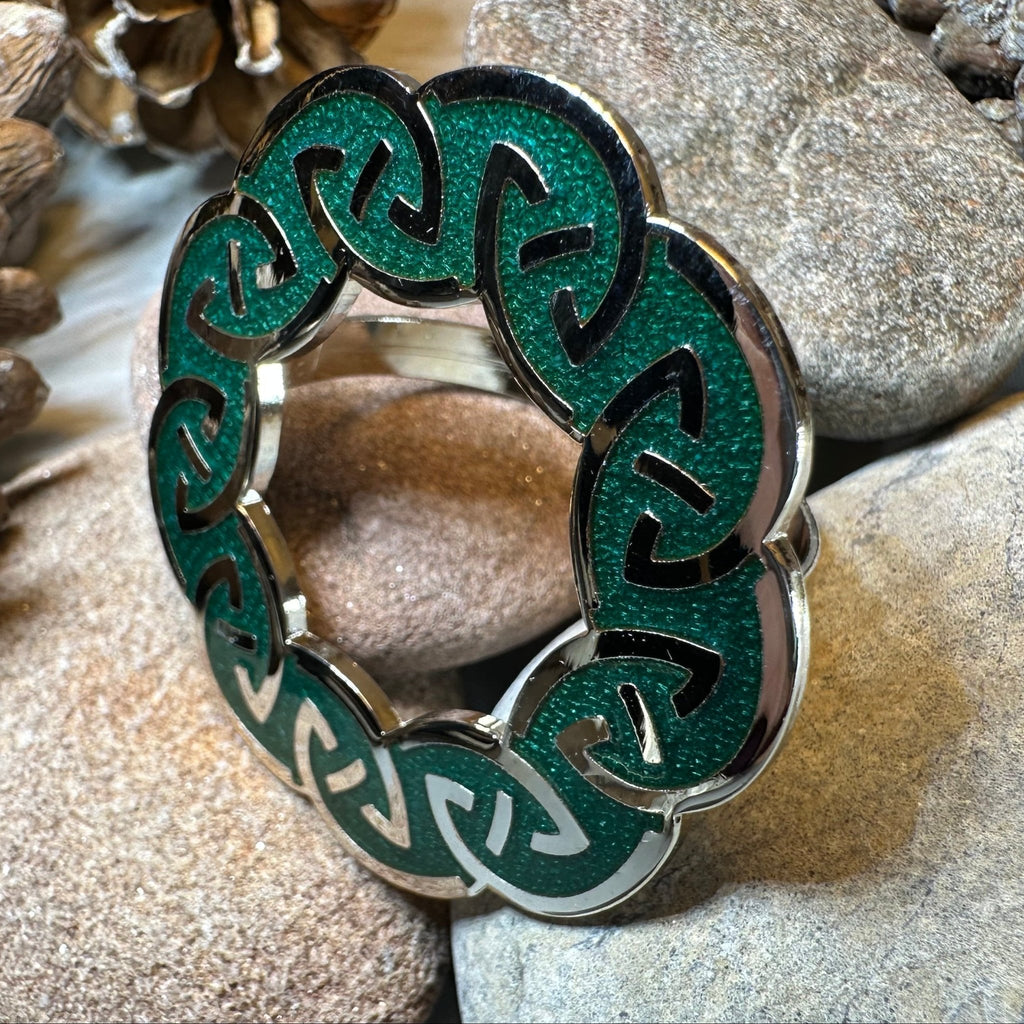 Enamel Green Celtic Knot Scarf Ring Scarf Ring La Vie Bien Enamel Green Celtic Knot Scarf Ring