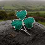 Enamel Green Irish Shamrock Scarf Ring Scarf Ring La Vie Bien Enamel Green Irish Shamrock Scarf Ring
