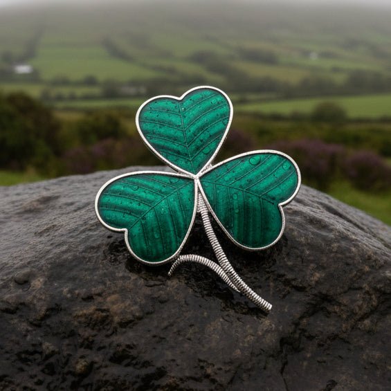 Enamel Green Irish Shamrock Scarf Ring Scarf Ring La Vie Bien Enamel Green Irish Shamrock Scarf Ring