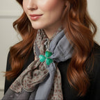 Enamel Green Irish Shamrock Scarf Ring Scarf Ring La Vie Bien Enamel Green Irish Shamrock Scarf Ring