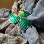 Enamel Green Irish Shamrock Scarf Ring Scarf Ring La Vie Bien Enamel Green Irish Shamrock Scarf Ring