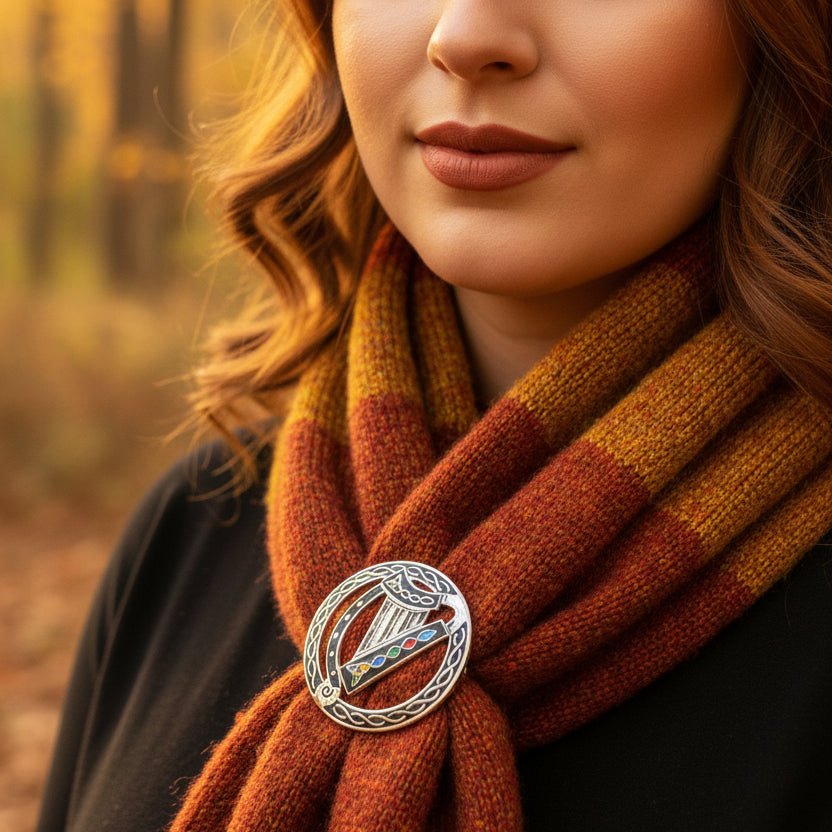 Enamel Irish Celtic Harp Scarf Ring Scarf Ring La Vie Bien Enamel Irish Celtic Harp Scarf Ring