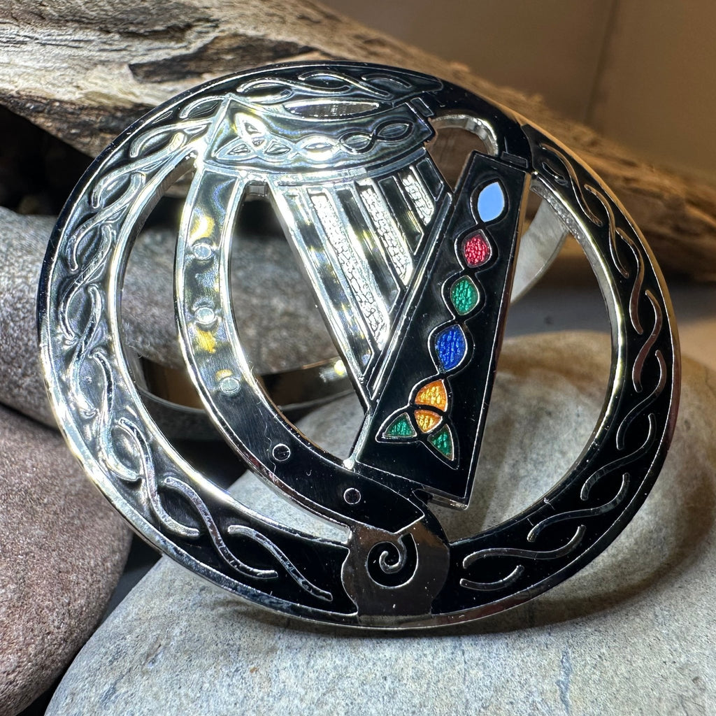 Enamel Irish Celtic Harp Scarf Ring Scarf Ring La Vie Bien Enamel Irish Celtic Harp Scarf Ring