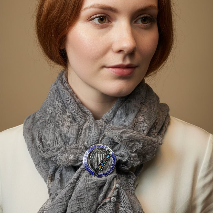 Enamel Irish Celtic Harp Scarf Ring Scarf Ring La Vie Bien Enamel Irish Celtic Harp Scarf Ring