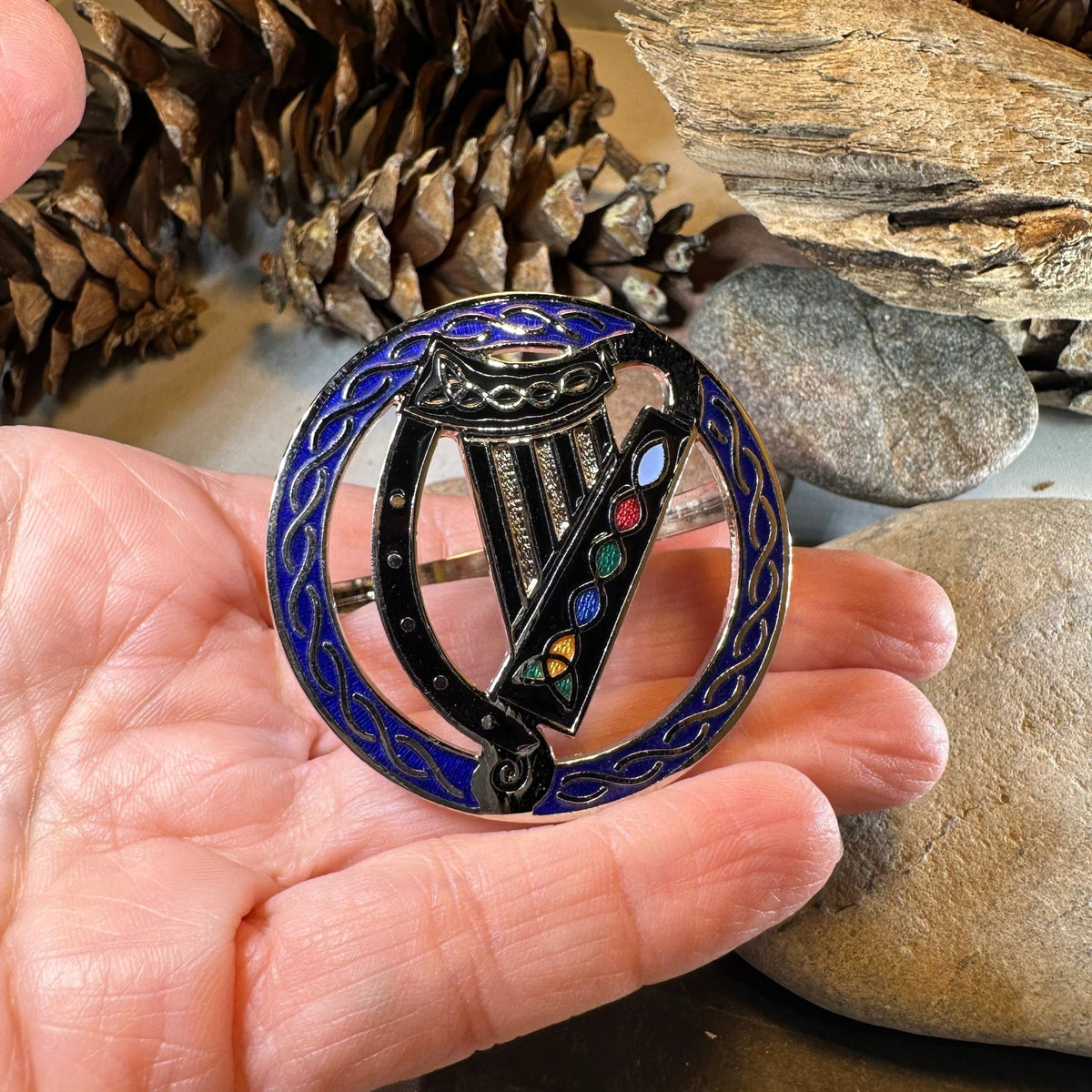 Enamel Irish Celtic Harp Scarf Ring Scarf Ring La Vie Bien Enamel Irish Celtic Harp Scarf Ring