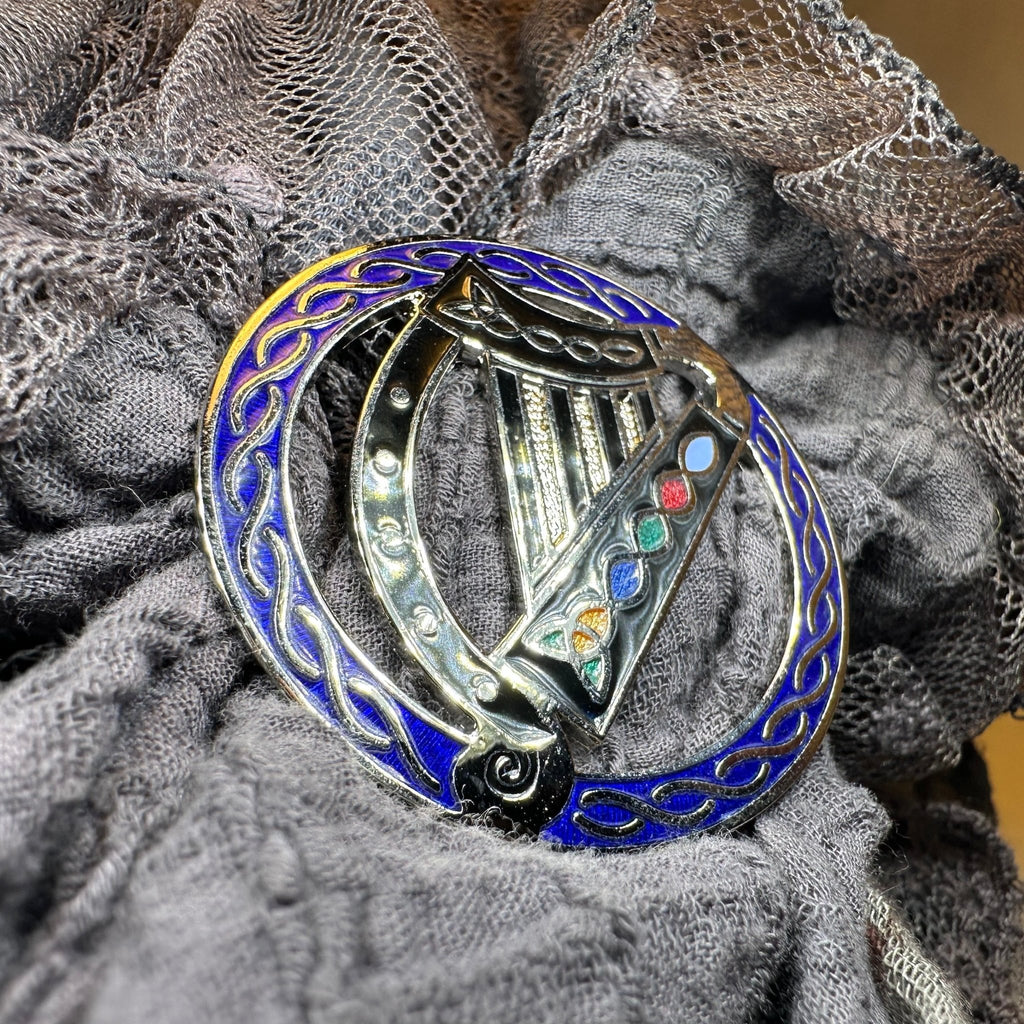 Enamel Irish Celtic Harp Scarf Ring Scarf Ring La Vie Bien Enamel Irish Celtic Harp Scarf Ring