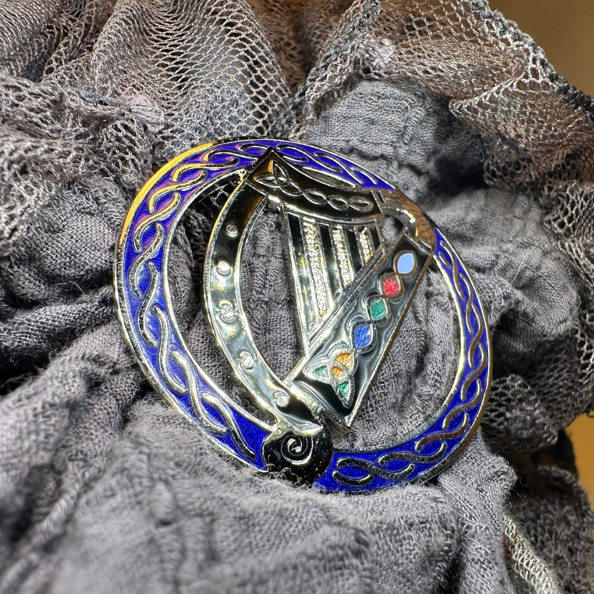 Enamel Irish Celtic Harp Scarf Ring Scarf Ring La Vie Bien Enamel Irish Celtic Harp Scarf Ring