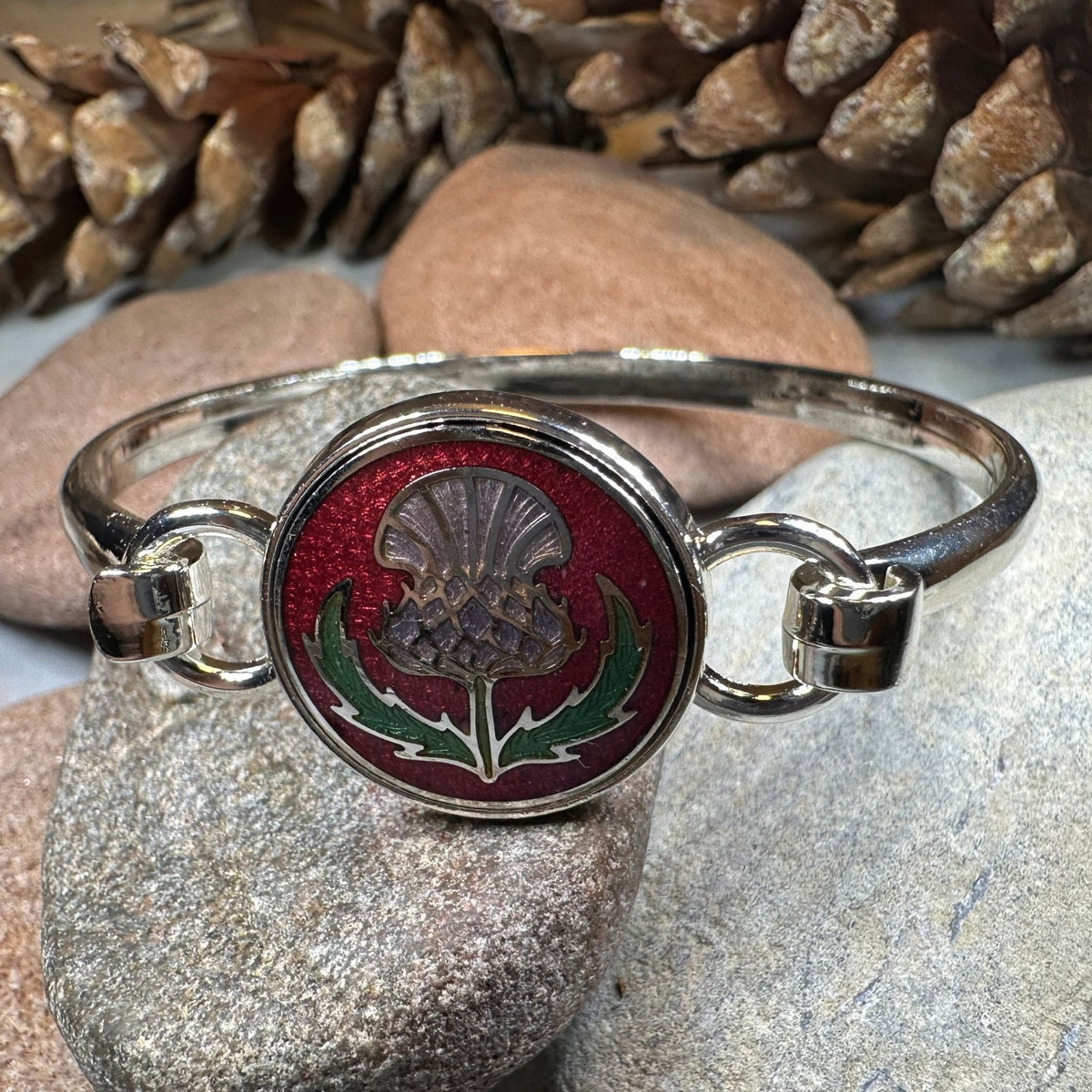 Enamel Scottish Thistle Bracelet for Women Bracelet La Vie Bien Enamel Scottish Thistle Bracelet for Women