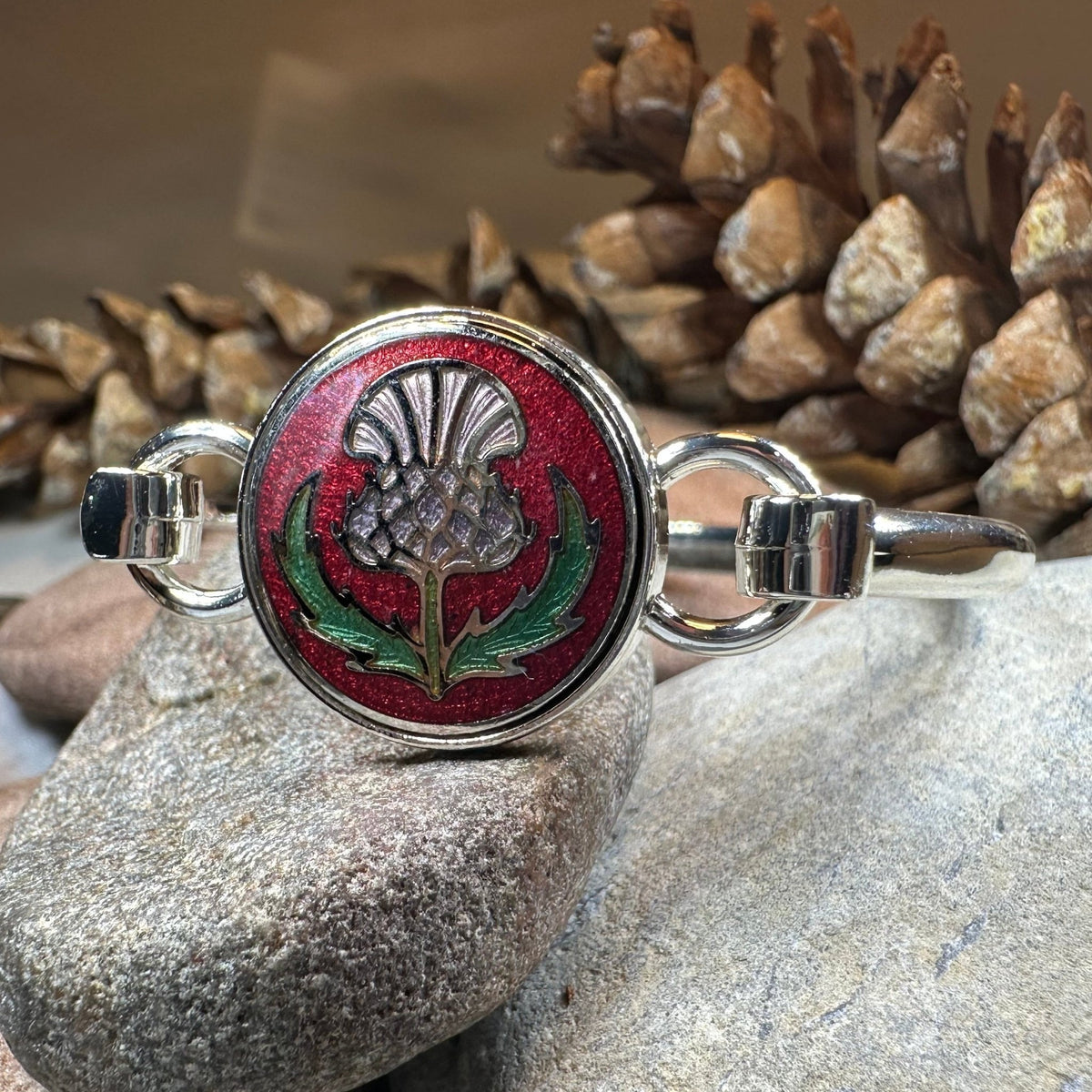 Enamel Scottish Thistle Bracelet for Women Bracelet La Vie Bien Enamel Scottish Thistle Bracelet for Women