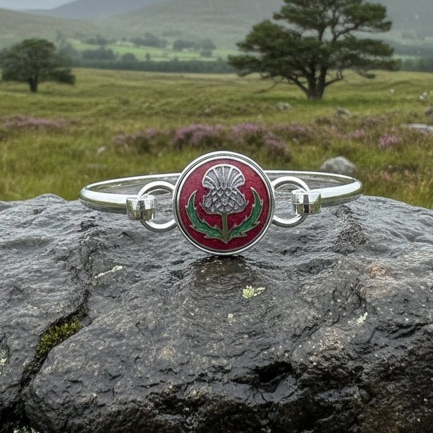 Enamel Scottish Thistle Bracelet for Women Bracelet La Vie Bien Enamel Scottish Thistle Bracelet for Women