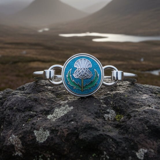 Enamel Scottish Thistle Bracelet for Women Bracelet La Vie Bien Enamel Scottish Thistle Bracelet for Women