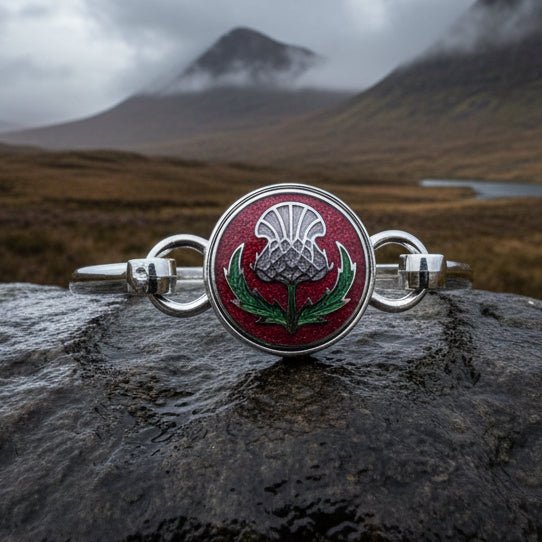 Enamel Scottish Thistle Bracelet for Women Bracelet La Vie Bien Enamel Scottish Thistle Bracelet for Women