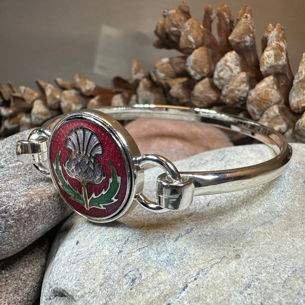 Enamel Scottish Thistle Bracelet for Women Bracelet La Vie Bien Enamel Scottish Thistle Bracelet for Women