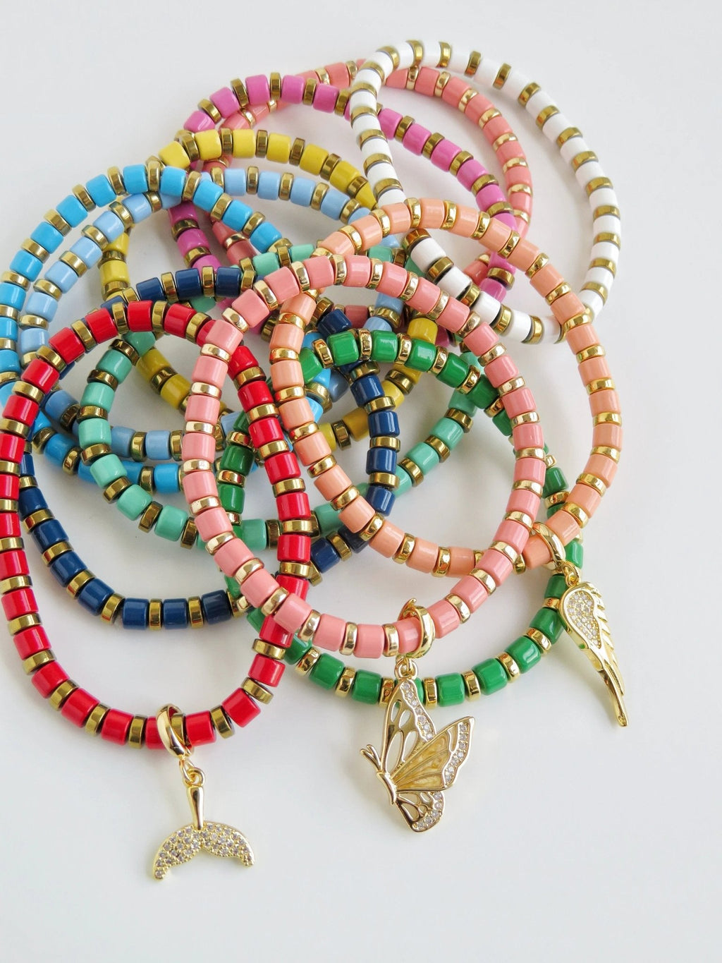 Enamel Stretch Bracelets - Add Clip Charms