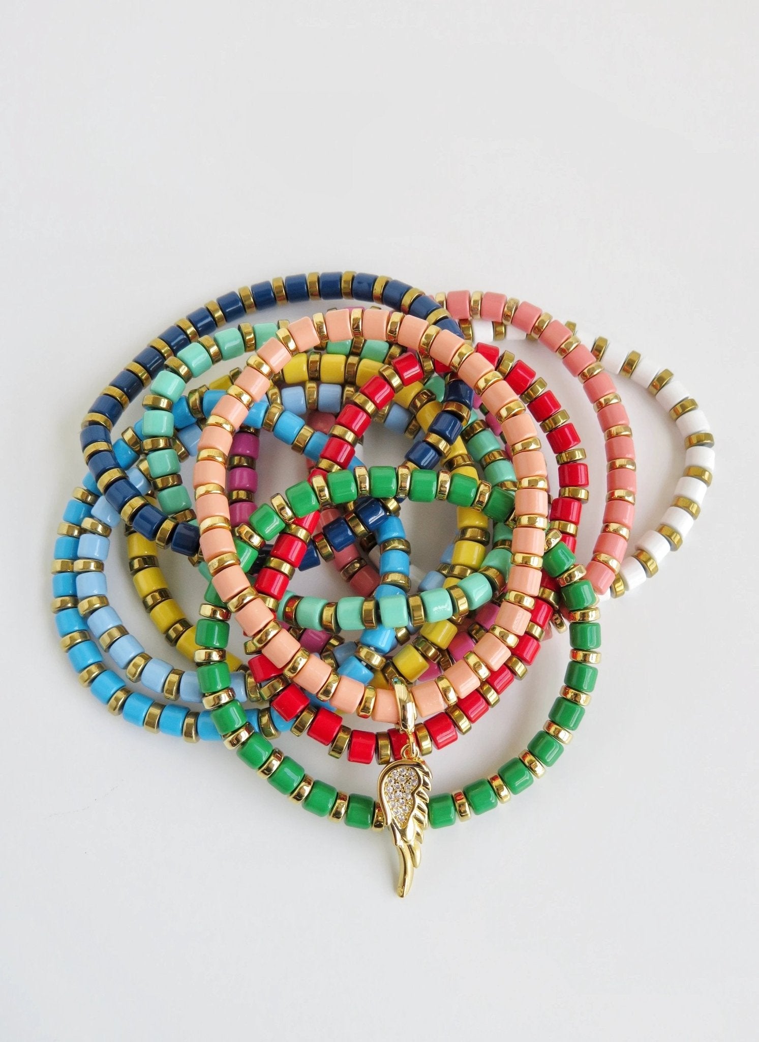 Enamel Stretch Bracelets - Add Clip Charms