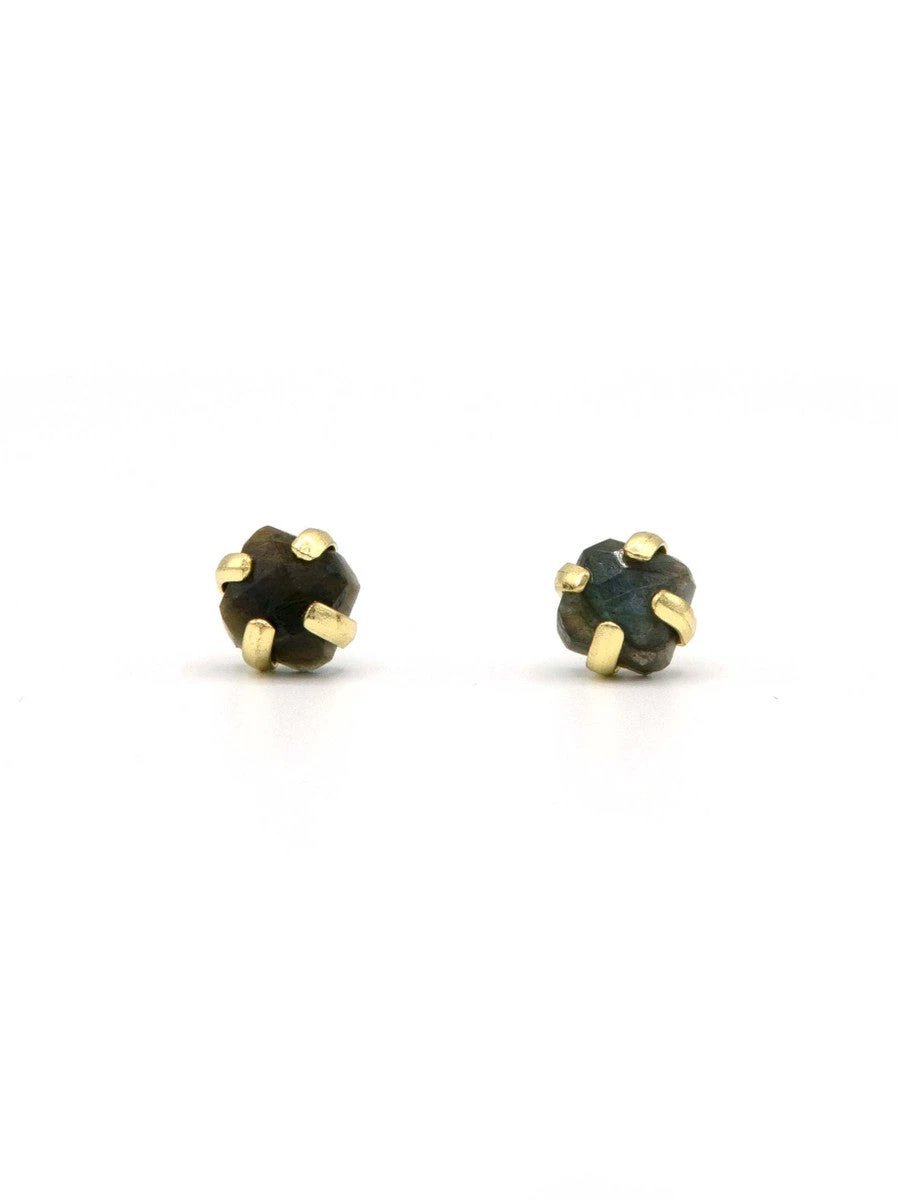 Encaged Labradorite Studs