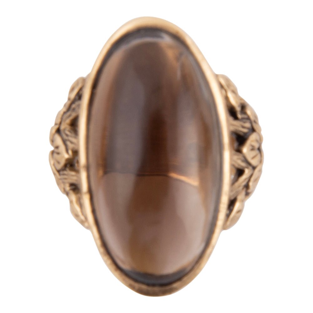 Enchanted Faceted Black Smoky Quartz Golden Ring Rings La Vie Bien Enchanted Faceted Black Smoky Quartz Golden Ring