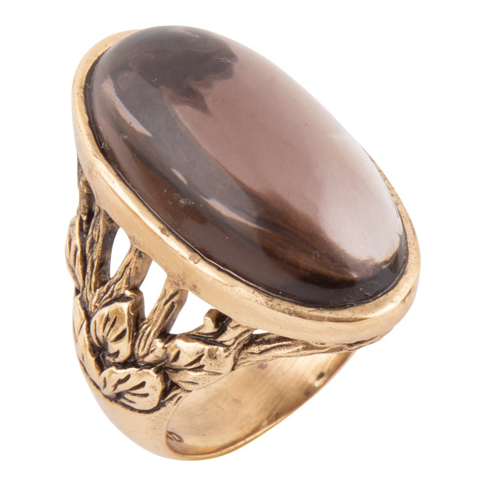Enchanted Faceted Black Smoky Quartz Golden Ring Rings La Vie Bien Enchanted Faceted Black Smoky Quartz Golden Ring