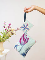 Enchanting Azure Embroidered Wristlet by Ash & Rose