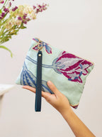 Enchanting Azure Embroidered Wristlet by Ash & Rose