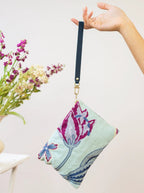 Enchanting Azure Embroidered Wristlet by Ash & Rose