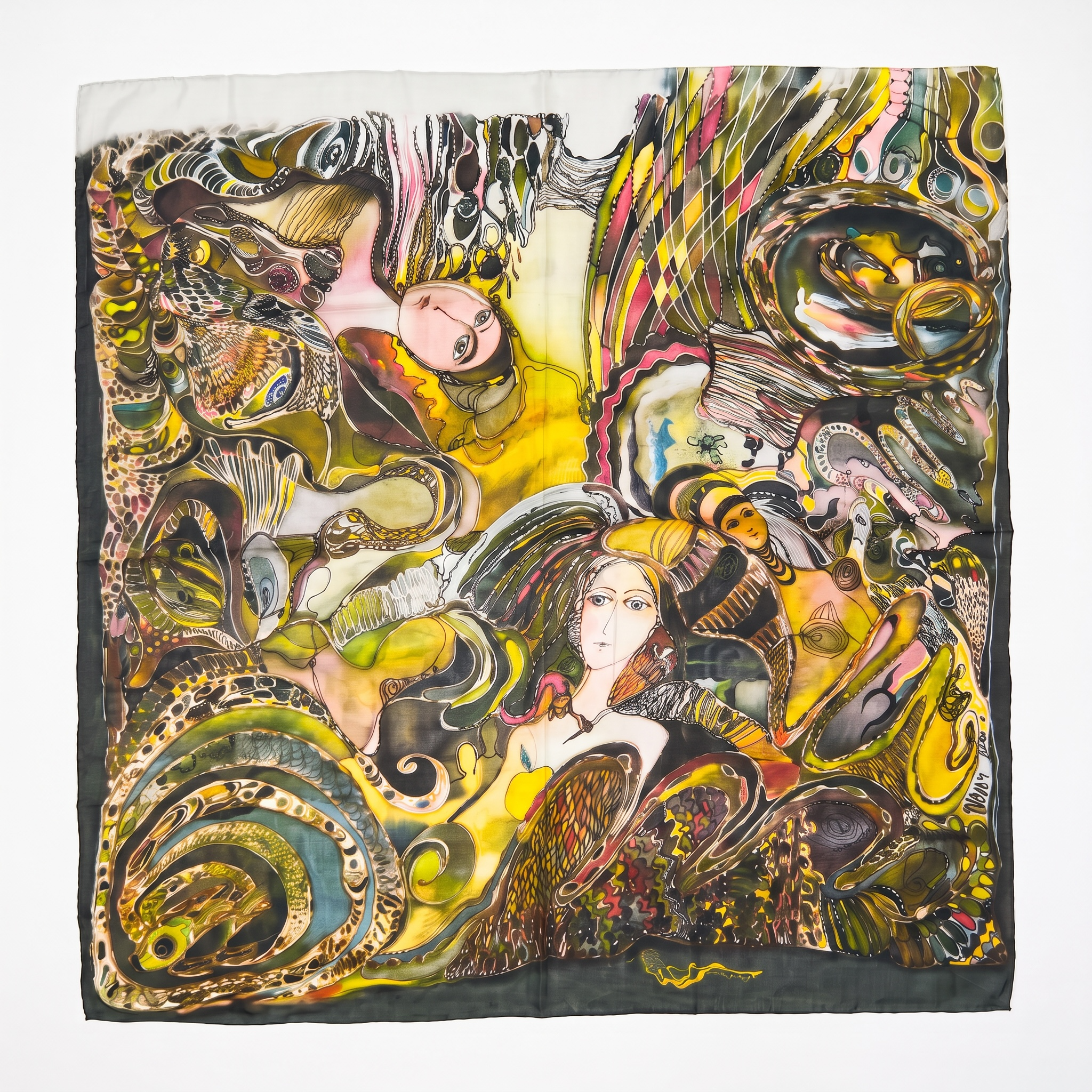 Enchanting Figures Scarf Silk scarf La Vie Bien Enchanting Figures Scarf