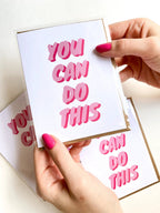 Encouragement Get Well Card – You Can Do This, Pink Support Greeting Card by Five Dot Post