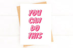 Encouragement Get Well Card – You Can Do This, Pink Support Greeting Card by Five Dot Post