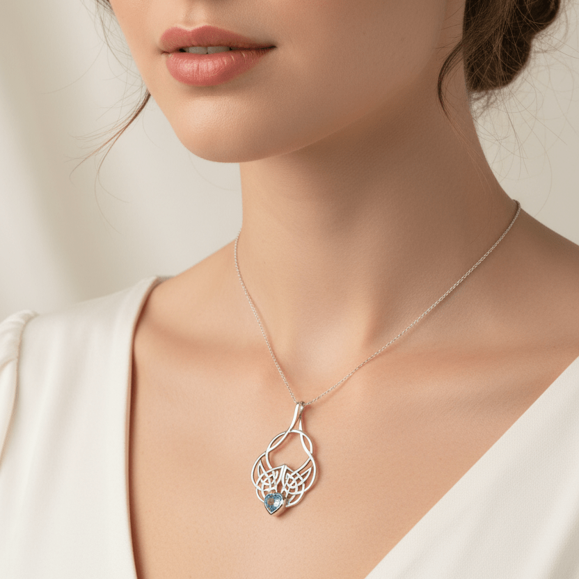 Endless Love Celtic Knot Necklace in Sterling Silver Pendant La Vie Bien Endless Love Celtic Knot Necklace in Sterling Silver