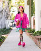 English Rose Black Sheer Knee High Sock by Sock Candy