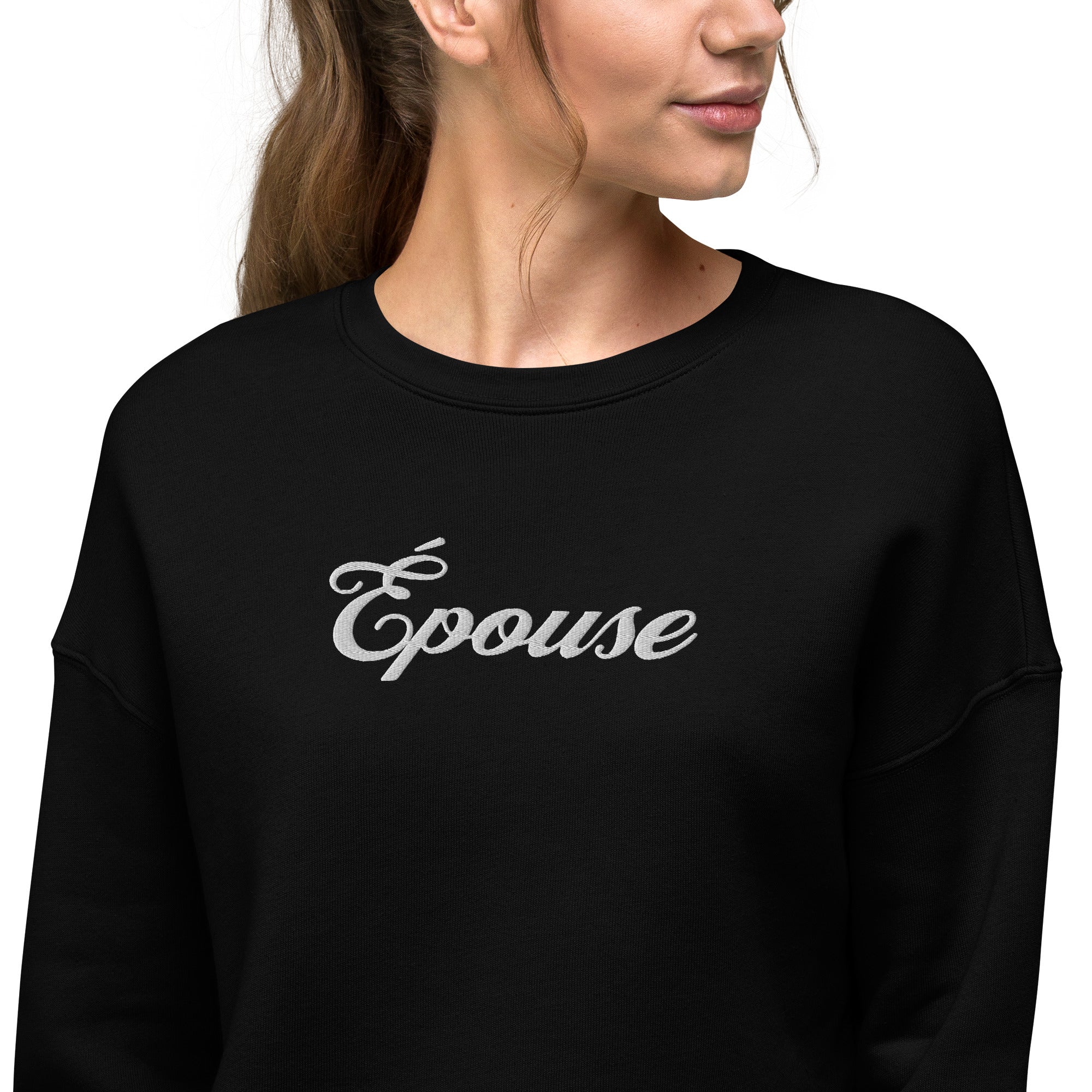 Epouse (bride) embroidered French Crop Sweatshirt