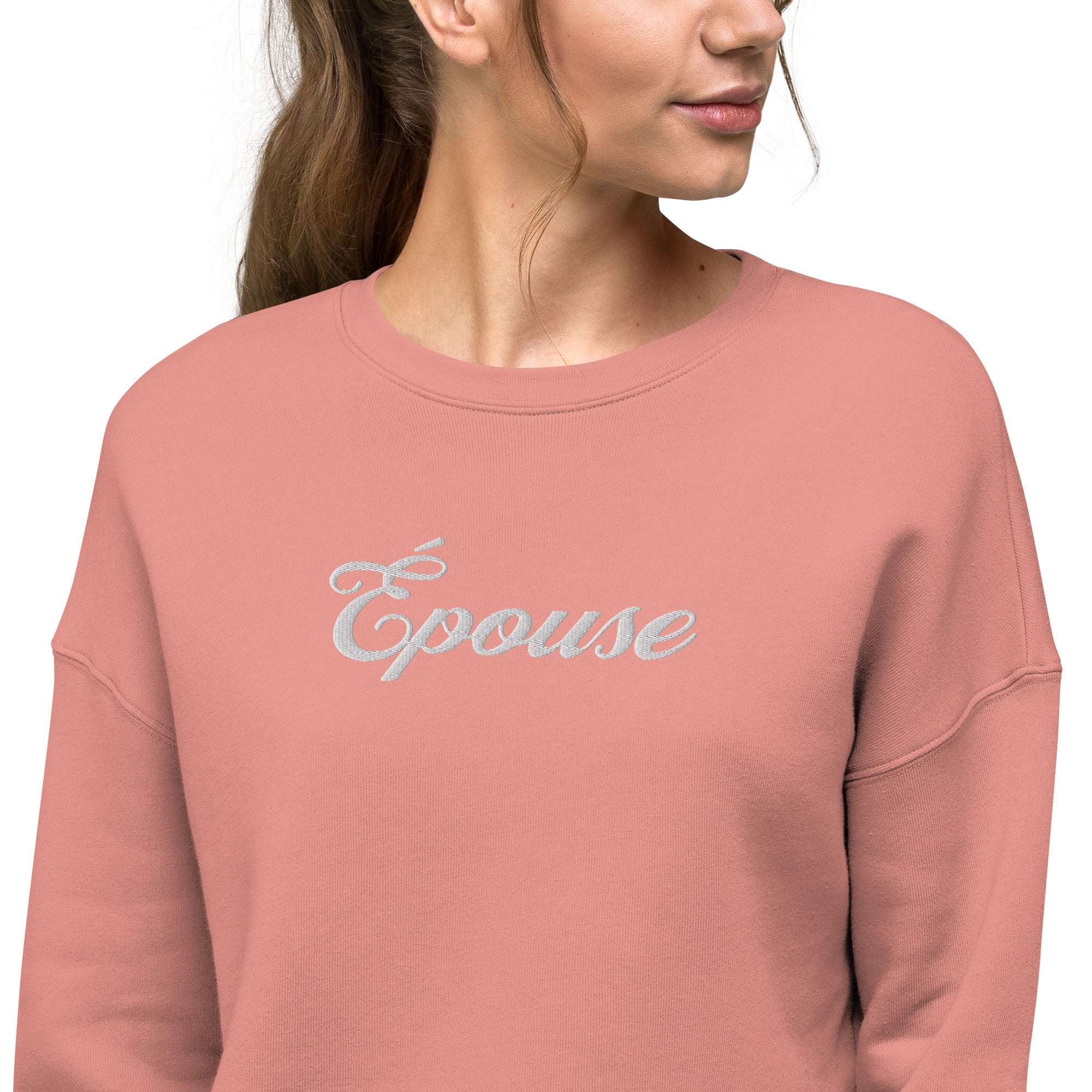 Epouse (bride) embroidered French Crop Sweatshirt