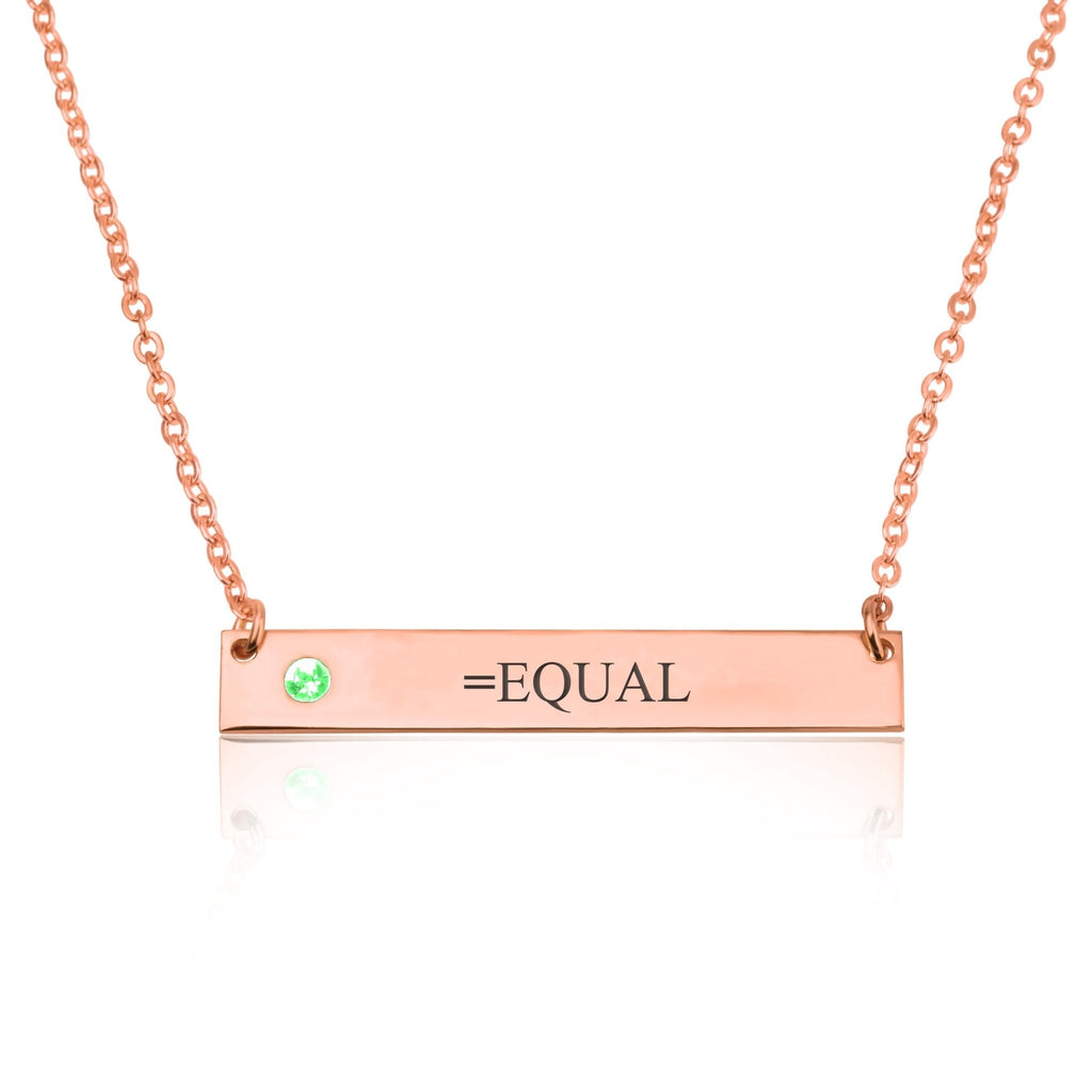 EQUAL Bar Necklace With Birthstone La Vie Bien EQUAL Bar Necklace With Birthstone