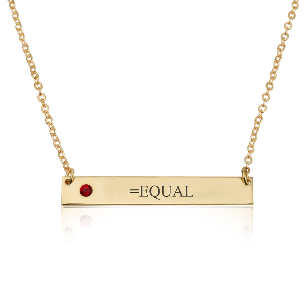 EQUAL Bar Necklace With Birthstone La Vie Bien EQUAL Bar Necklace With Birthstone