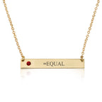 EQUAL Bar Necklace With Birthstone La Vie Bien EQUAL Bar Necklace With Birthstone