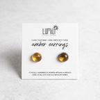 Erika Amber Stud Round Earrings Natural Resin Energetic - Mexico Jewelry La Vie Bien Erika Amber Stud Round Earrings Natural Resin Energetic - Mexico
