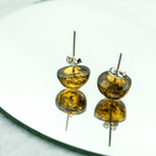 Erika Amber Stud Round Earrings Natural Resin Energetic - Mexico Jewelry La Vie Bien Erika Amber Stud Round Earrings Natural Resin Energetic - Mexico