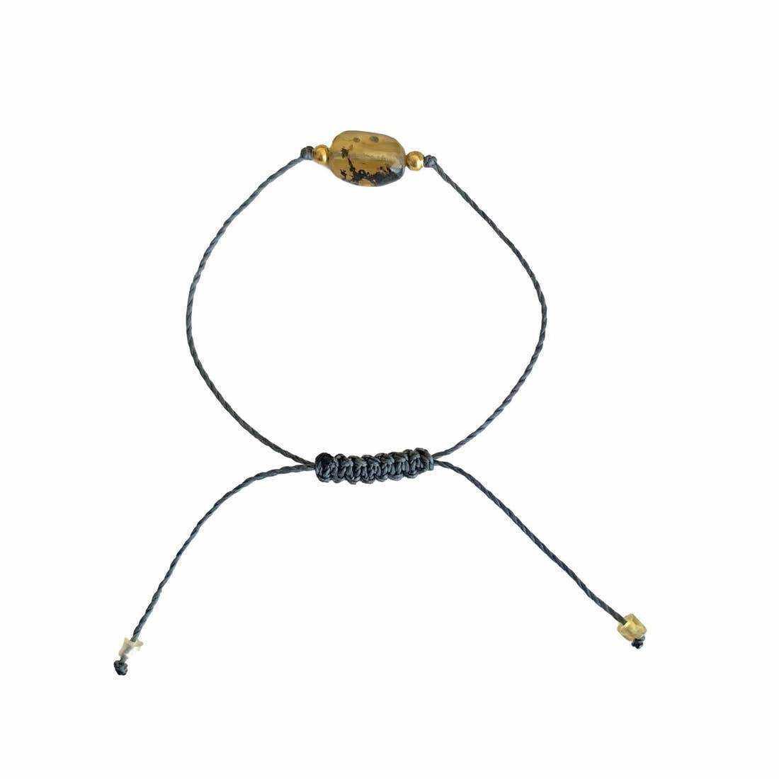 Erika Single Amber Pull String Bracelet - Mexico Bracelets La Vie Bien Erika Single Amber Pull String Bracelet - Mexico