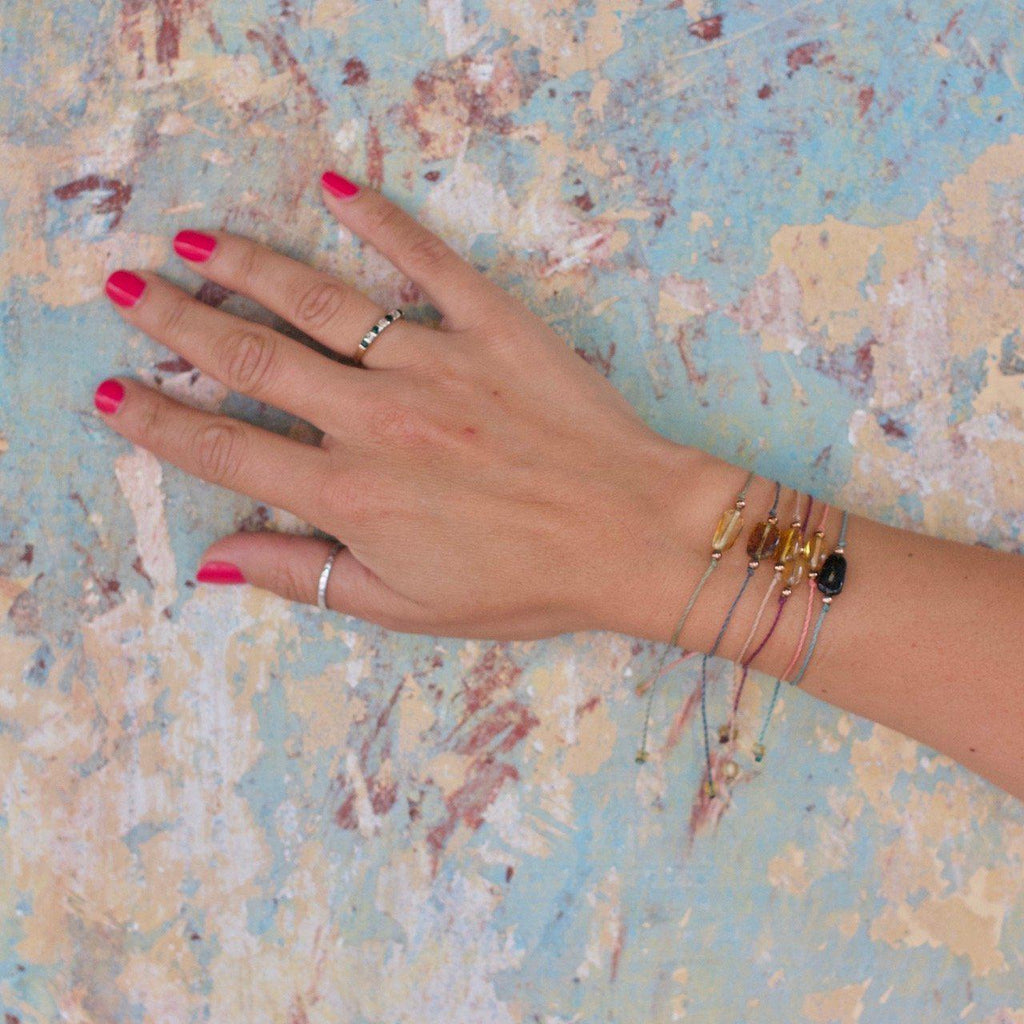 Erika Single Amber Pull String Bracelet - Mexico Bracelets La Vie Bien Erika Single Amber Pull String Bracelet - Mexico