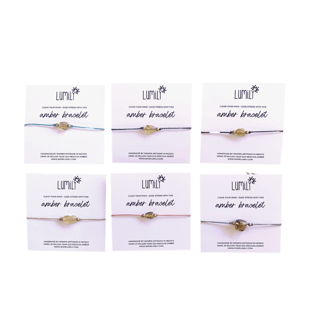 Erika Single Amber Pull String Bracelet - Mexico Bracelets La Vie Bien Erika Single Amber Pull String Bracelet - Mexico