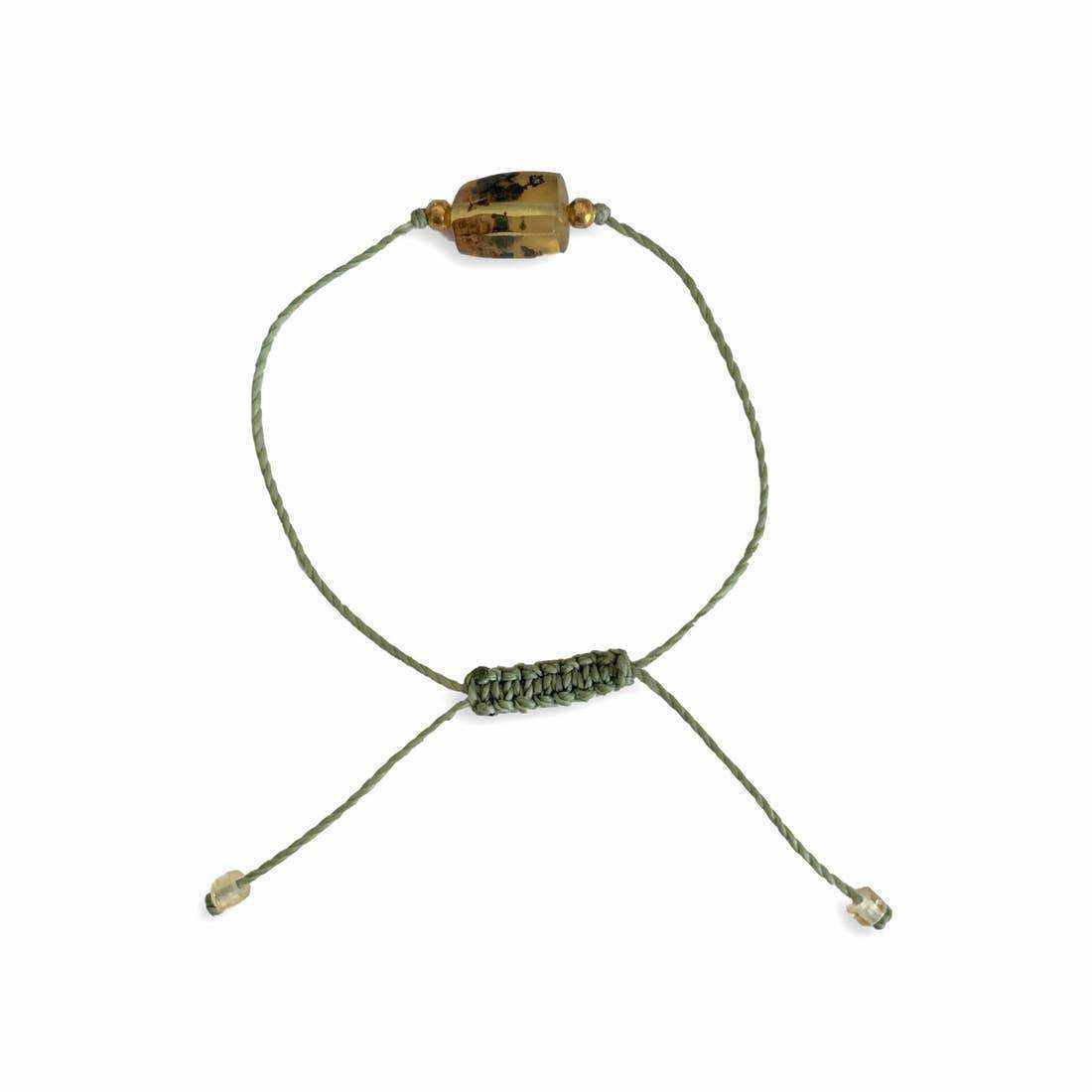 Erika Single Amber Pull String Bracelet - Mexico Bracelets La Vie Bien Erika Single Amber Pull String Bracelet - Mexico