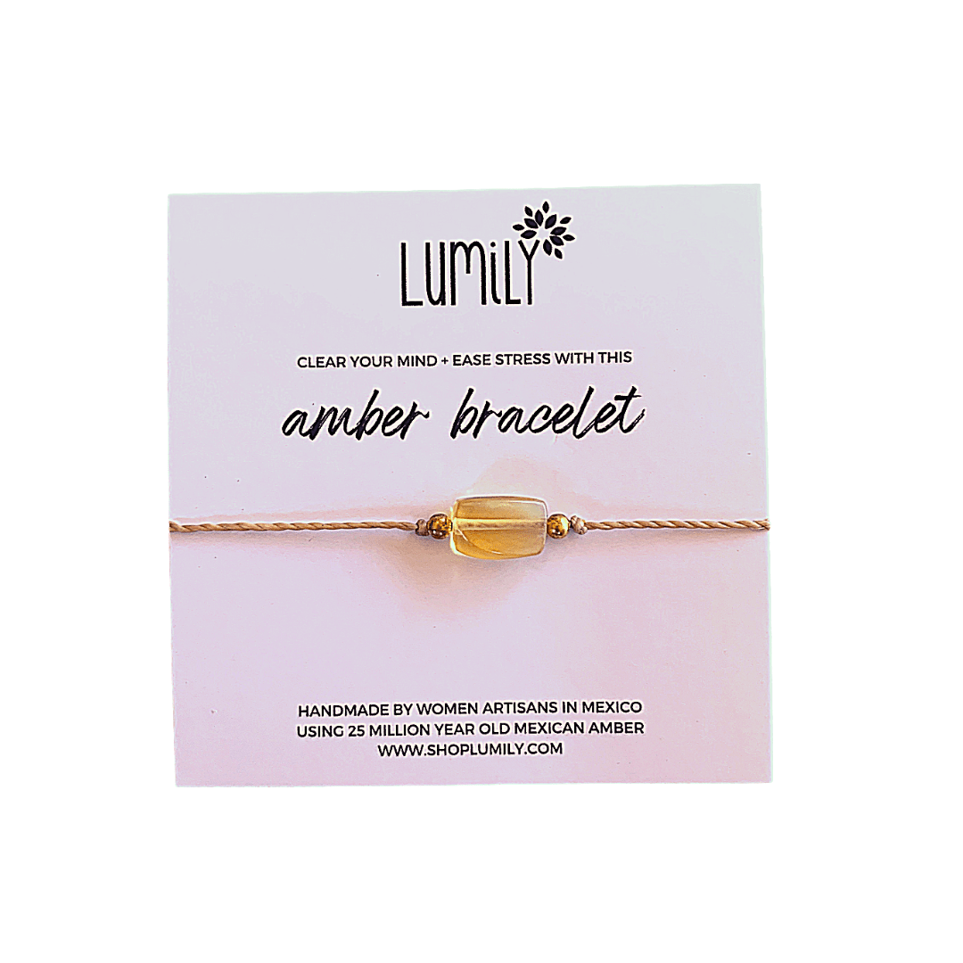 Erika Single Amber Pull String Bracelet - Mexico Bracelets La Vie Bien Erika Single Amber Pull String Bracelet - Mexico